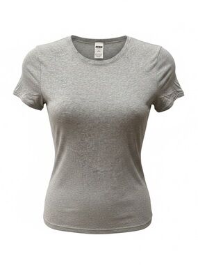 Victoria's Secret PINK Short Sleeve Crewneck Tee - Heather Gray